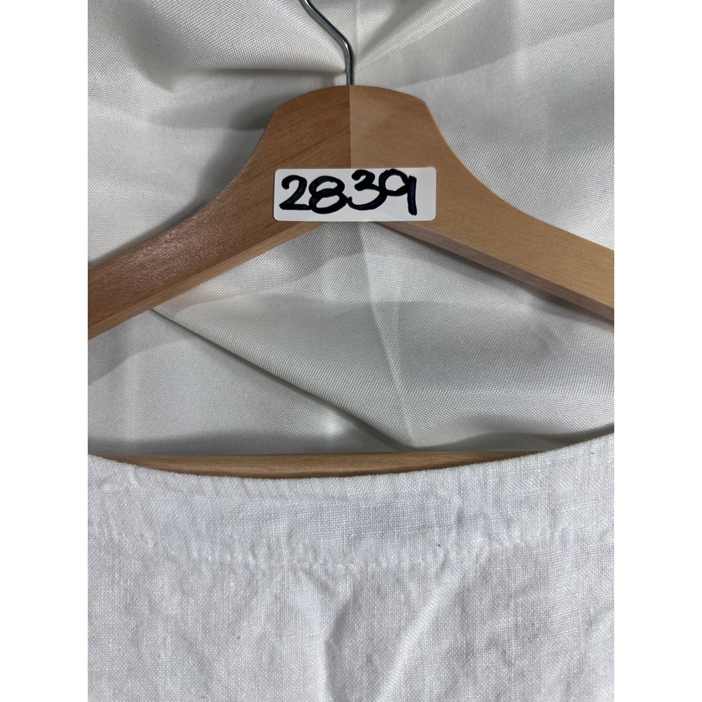 Made in Italy 100% Linen White Boxy Boat Neck Blouse Top Coastal Minimalist boho - Picture 7 of 7